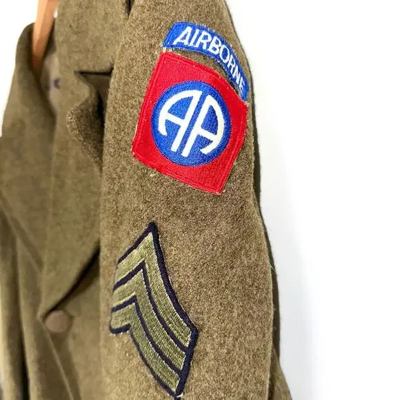 SOLD 💕Vintage Military Army 1940s Olive Drab 82nd Airborne Division Sergeant - Picture 5 of 16